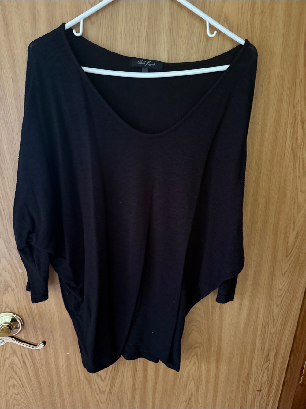 Laila Jayde Black Dolman Sleeve Top
